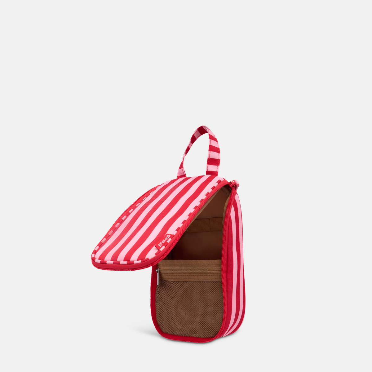 Slimline Hanging Toiletry Bag - Pink/Red Stripe