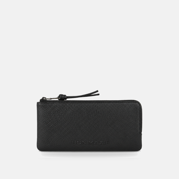 Slimline Wallet - Pebbled Leather - Black