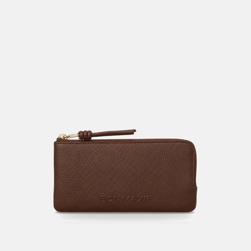 Slimline Wallet - Pebbled Leather - Chocolate