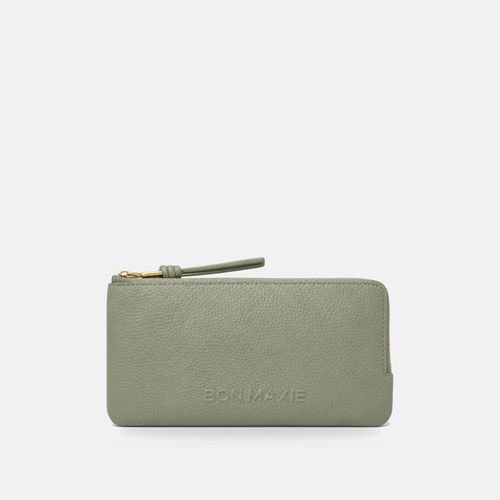 Slimline Wallet - Pebbled Leather - Sage