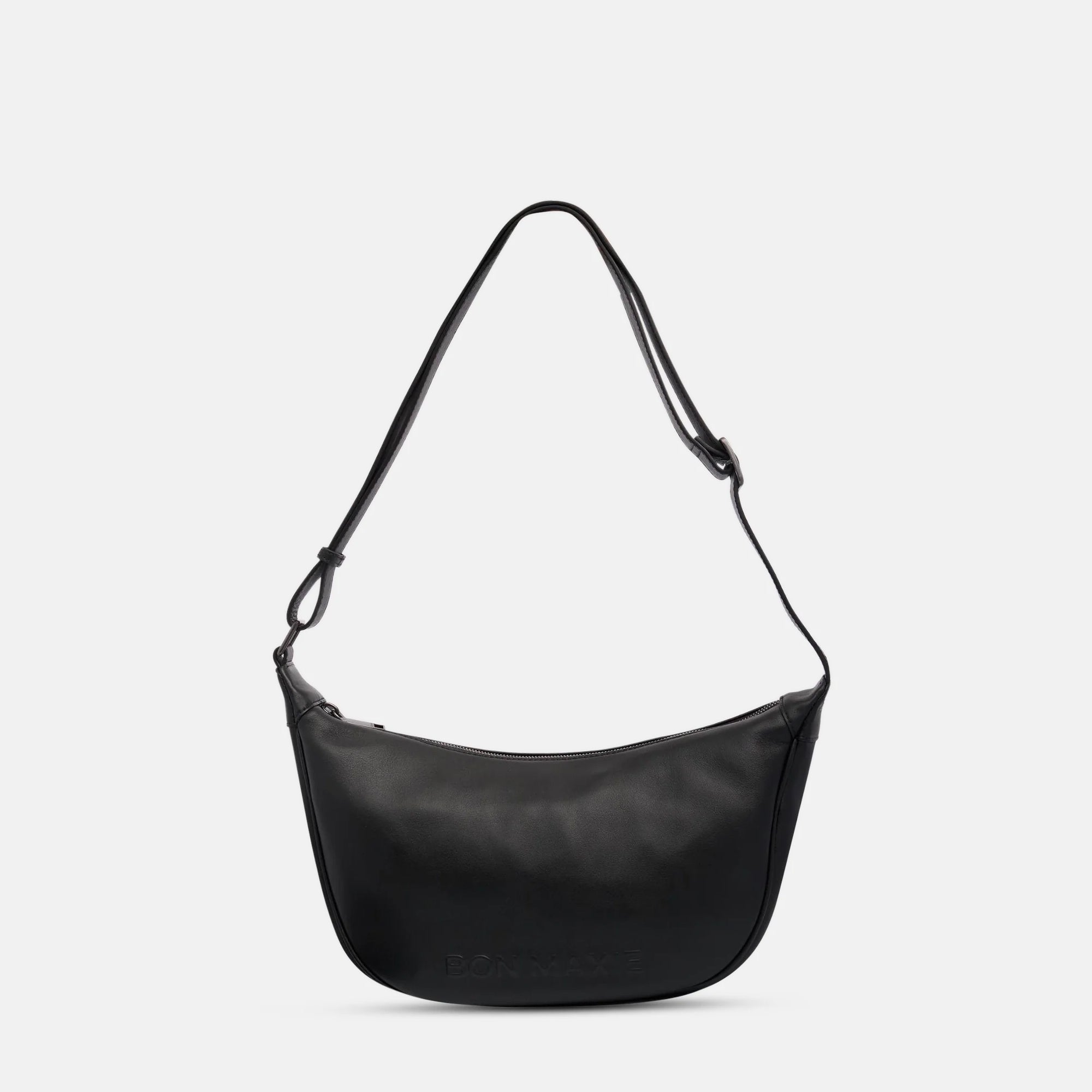 Slouchy Crescent Crossbody Bag in Black