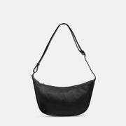 Slouchy Crescent Crossbody Bag in Black