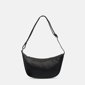 Slouchy Crescent Crossbody Bag in Black
