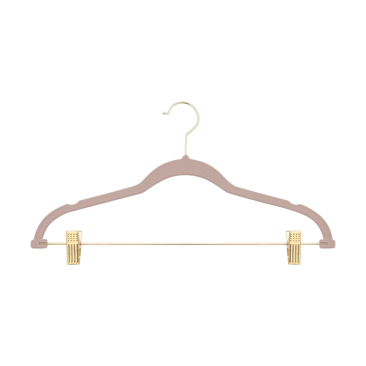 Bon Maxie Coat Hangers No-Slip Flocked Pant/Skirt Hangers - Box 10 (Gold/Silver)