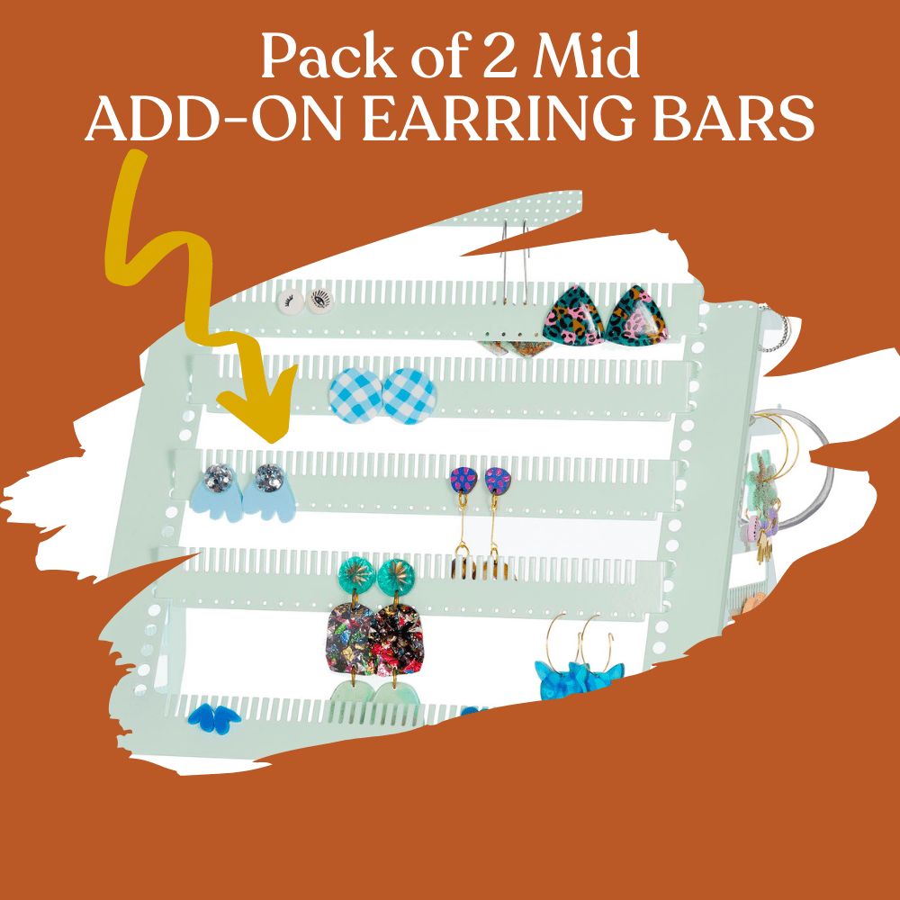 Bon Maxie Earring Holders Add-On Mid Easy-Drop™ Earring Holder Bars - 2 Pack