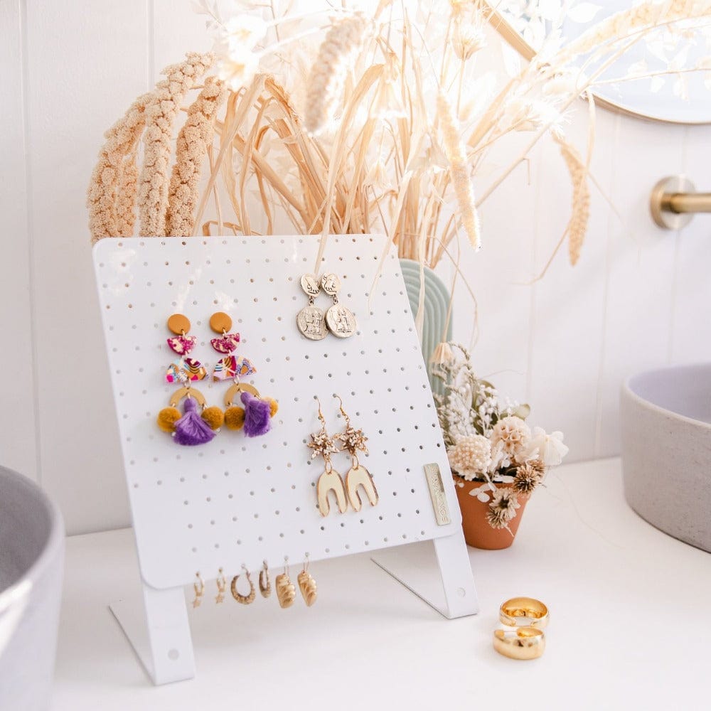 Bon Maxie Earring Holders Classic Earring Holder - White - Up to 120 Pairs